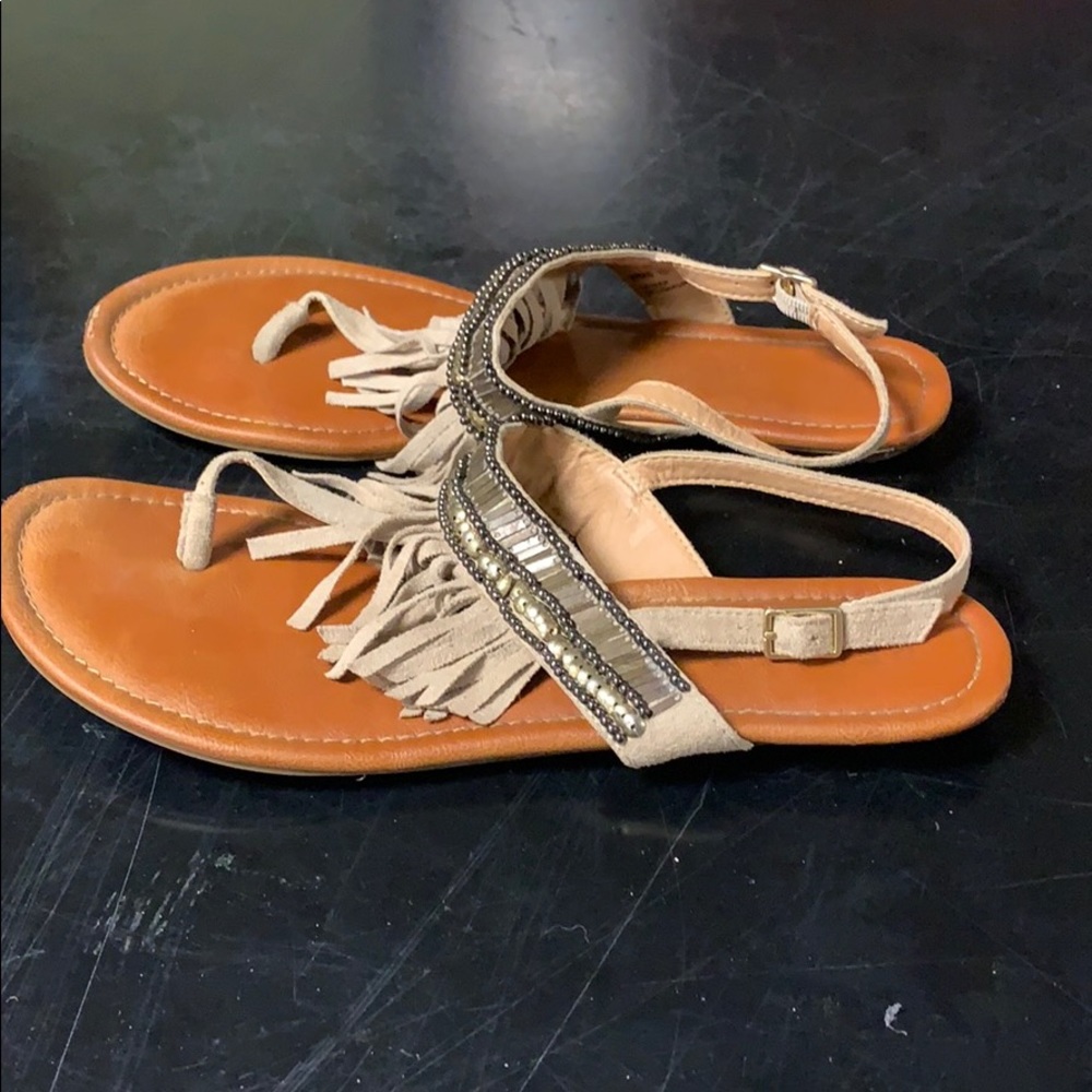 Western fringe sandals